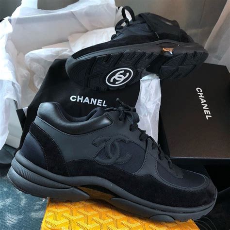 chanel mens runners|Chanel trainers all black.